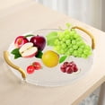 thumbnail image 1 of Bandeja acrílica para servir con asas, bandeja para postres de frutas, bandeja transparente duradera y versátil para cosméticos, para té, comida, Redondo 315x5cm perfecl Bandeja decorativa, 1 of 8