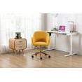 thumbnail image 2 of Teddy Fabric Upholstered Swivel Home Chair, Adjustable Height 360 Degree Swivel Office Chair with Gold Metal Legs & Universal Wheels, for Indoor Home Living Room, Yellow, 2 of 9