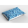 thumbnail image 2 of Ambesonne Game Pattern Pillow Sham 2 Pack, Blue Monotone Style, 36"x20", Blue Night Blue Pale Blue, 2 of 3