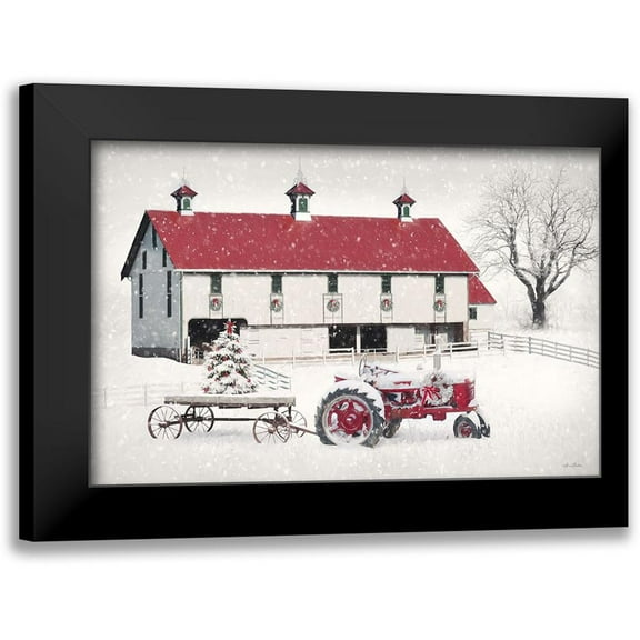 Deiter, Lori 14x11 Black Modern Framed Museum Art Print Titled - Red and White Christmas Barn