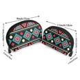 thumbnail image 2 of YFYANG 2 Piece Women's Portable Makeup Bags, Vintage Bohemian Stripes Clutch Travel Toilet Bags Cosmetic Organizer, 2 of 7