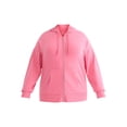 thumbnail image 5 of Time and Tru Women's and Women's Plus Zip Up Fleece Jacket with Hood, Sizes XS-4X, 5 of 5