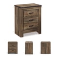 thumbnail image 3 of Bowery Hill Brown Nightstand Rectangular Slim Profile Dual USB Charger 29.88" Unassembled, 3 of 4
