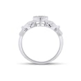 thumbnail image 4 of Round Cut Natural White Diamond Claddagh Ring For Women In 14K White Gold Plated 925 Sterling Silver (Color: I-J, Clarity: I2-I3) -10, 4 of 6