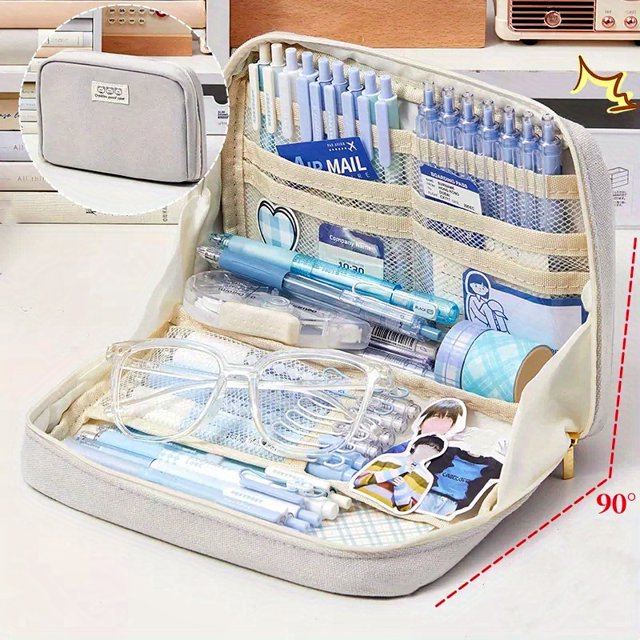 Bolsa De Papelería, Estuche Para Lápices, Estuche Para Lápices De Gran Capacidad, Estuche Para Lápices Portátil, Caja De Papelería, Cosméticos, Regalos Portátiles, Adecuados Para Oficina, Escuela, Jóv