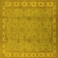 thumbnail image 1 of Ahgly Company Machine Washable Indoor Square Oriental Yellow Traditional Area Rugs, 5' Square, 1 of 4