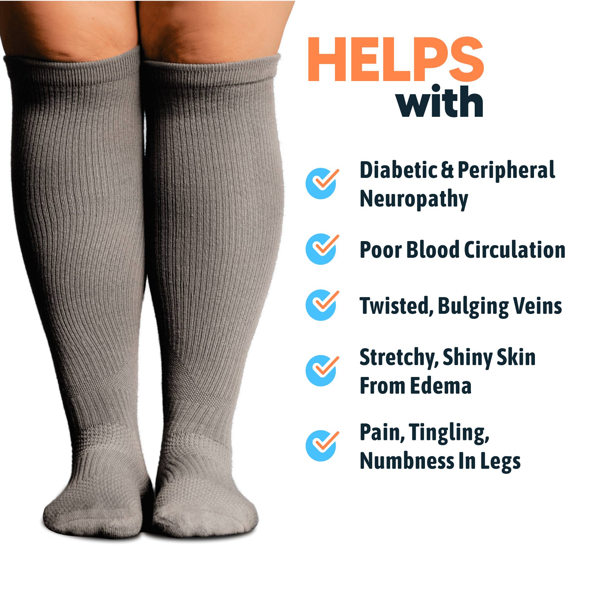 Viasox Compression Socks for Women and Men, Knee High Socks 12-15 mmhg Circulation Support for Flight, Travel