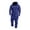 Blue, variant on Blekii Men's Romper Jumpsuit, Hooded Sweatshirt Style One-Piece, Solid Color Casual Overalls, Unique Fashion Statement Piece, Comfortable Yet Stylish Outfit, Trendy Loungewear for Men, Blue L