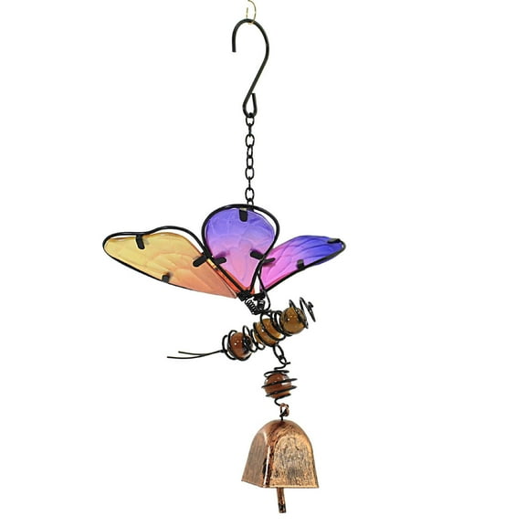 Home & Garden Flutter By Bell Metal Butterfly Glass Wings A7210 Yellow