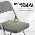 thumbnail image 4 of VINGLI Padded Folding Chairs with Thick Seat Cushion, Portable, Durable & Extra Comfortable Foldable Chairs for Indoor & Outdoor Events, Banquet, Party, Dinning, Work, Craft, PU, Gray, 4 Pack, 4 of 8