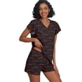 thumbnail image 3 of MINTREUS Women's Knit Pajamas Set Ruffle Sleeves Sleepwear Casual 2 Piece Pjs Soft Loungewear with Pockets, 3 of 5