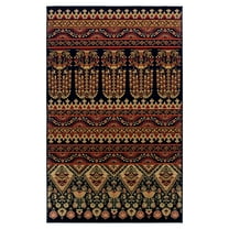 Intricate Ornamental Eclectic Ultra-Soft Indoor Area Rug or Runner, 3' x 5', Black by Blue Nile Mills