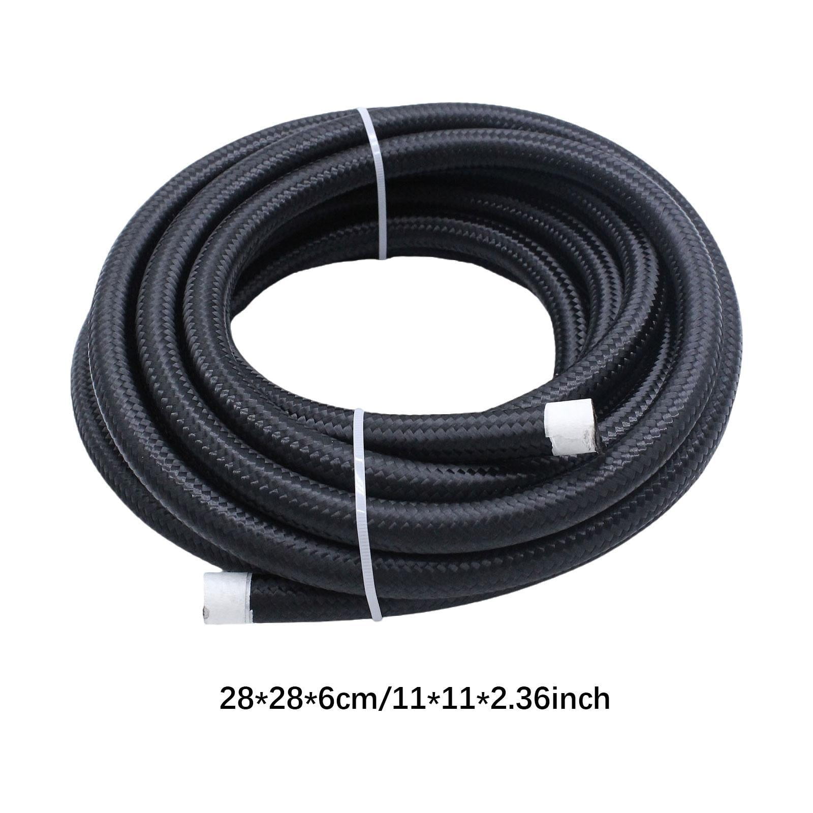 Wzmzjy 2ft 6AN 3/8" Cpe Gas Fuel Line Hose Nylon Stainless Steel Braided for Pump Gas,
