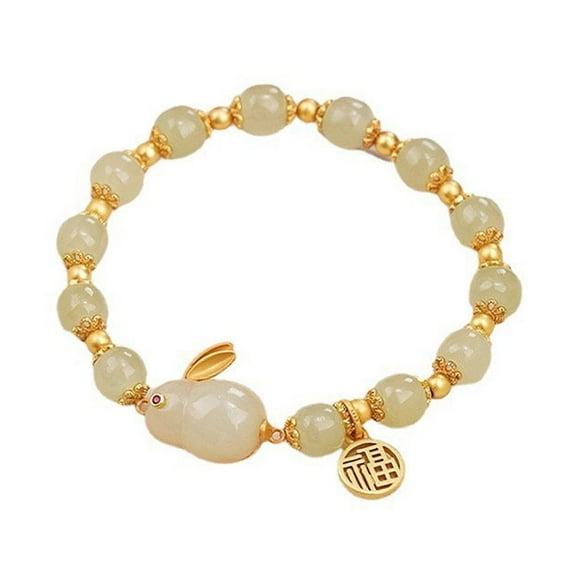 Chinese Style Rabbit Beads Bracelet Adjustable Bangle Women New Year Party Gift G1B5