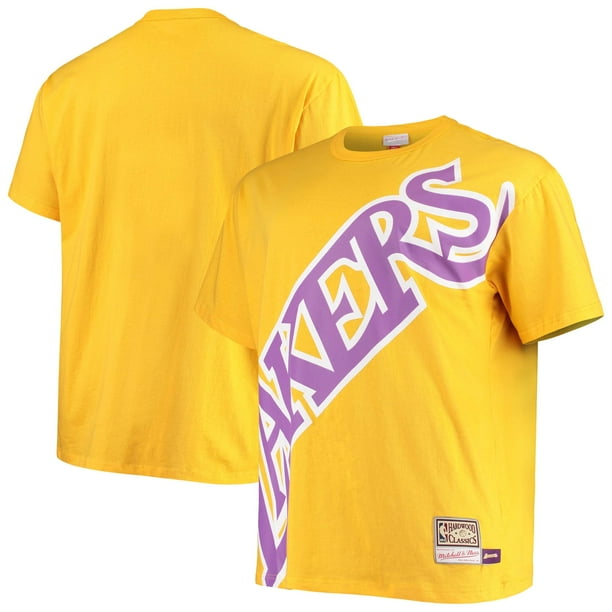 Los Angeles Lakers Mitchell Ness Big Tall Face T Shirt Gold Walmart Com Walmart Com