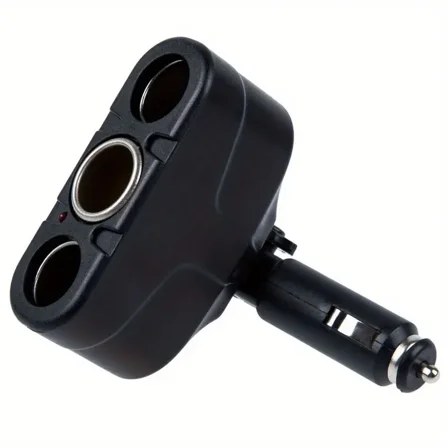 Black 3 Way Auto Car Cigarette Lighter Socket Splitter DC 12V Charger Adapter