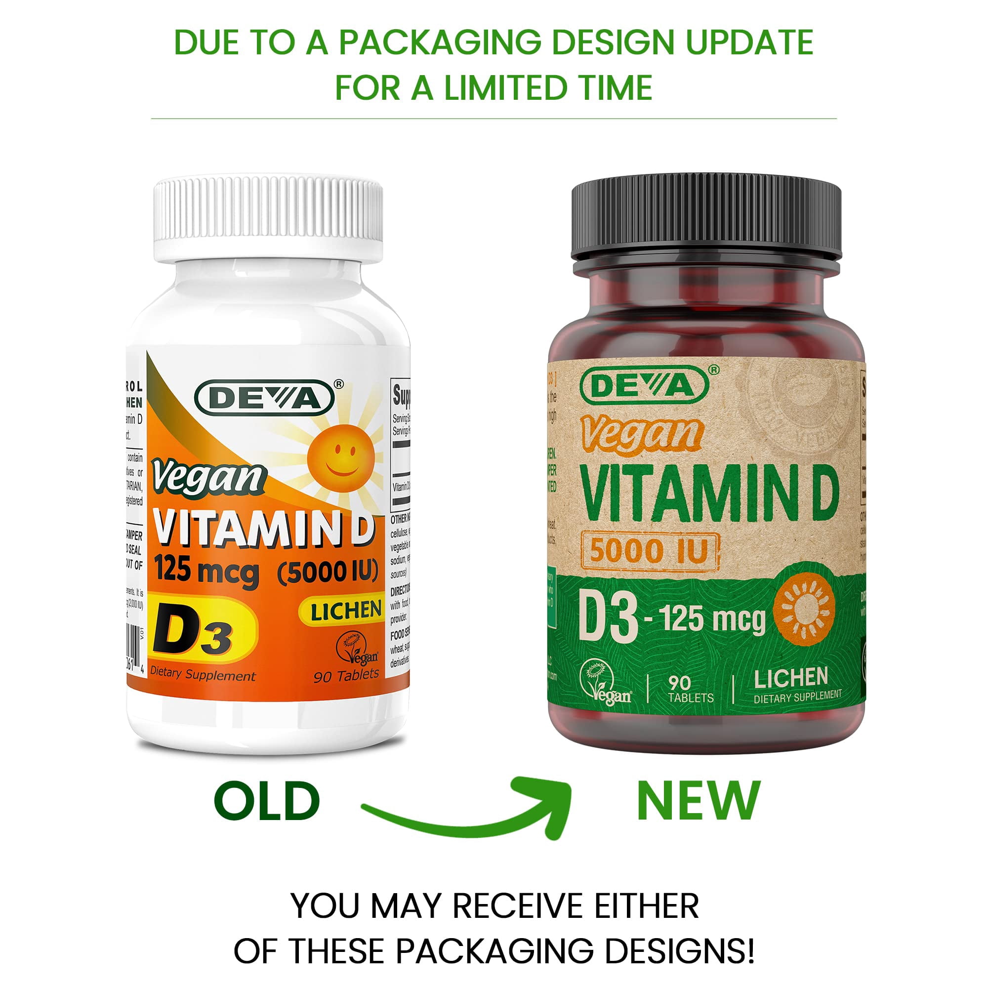 Deva Vegan Vegan Vitamin D3 5000 IU 90 Tablet