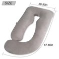 thumbnail image 3 of Almohada de embarazo AMCATON en forma de U de 150 cm con funda de terciopelo gris, 3 of 9