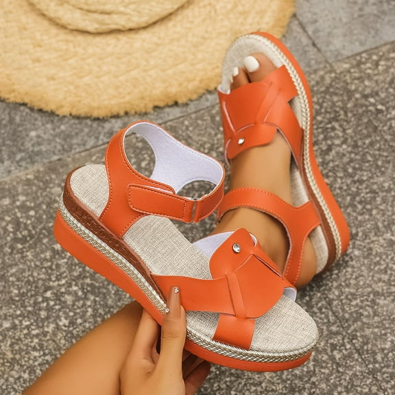 Yusimy Women's Fashionable Casual Summer Sandals - Peep Toe Flat Wedge Sole Beach Slides with Solid Color Versatile Design for Daily Wear