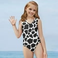 thumbnail image 2 of SEANATIVE Cow Print One Piece Kids Swimwear Girls Quick Dry Gymnastics Leotards Dancewear Breathable Girls Bikini Swimsuit Size 3-4 Years, 2 of 7