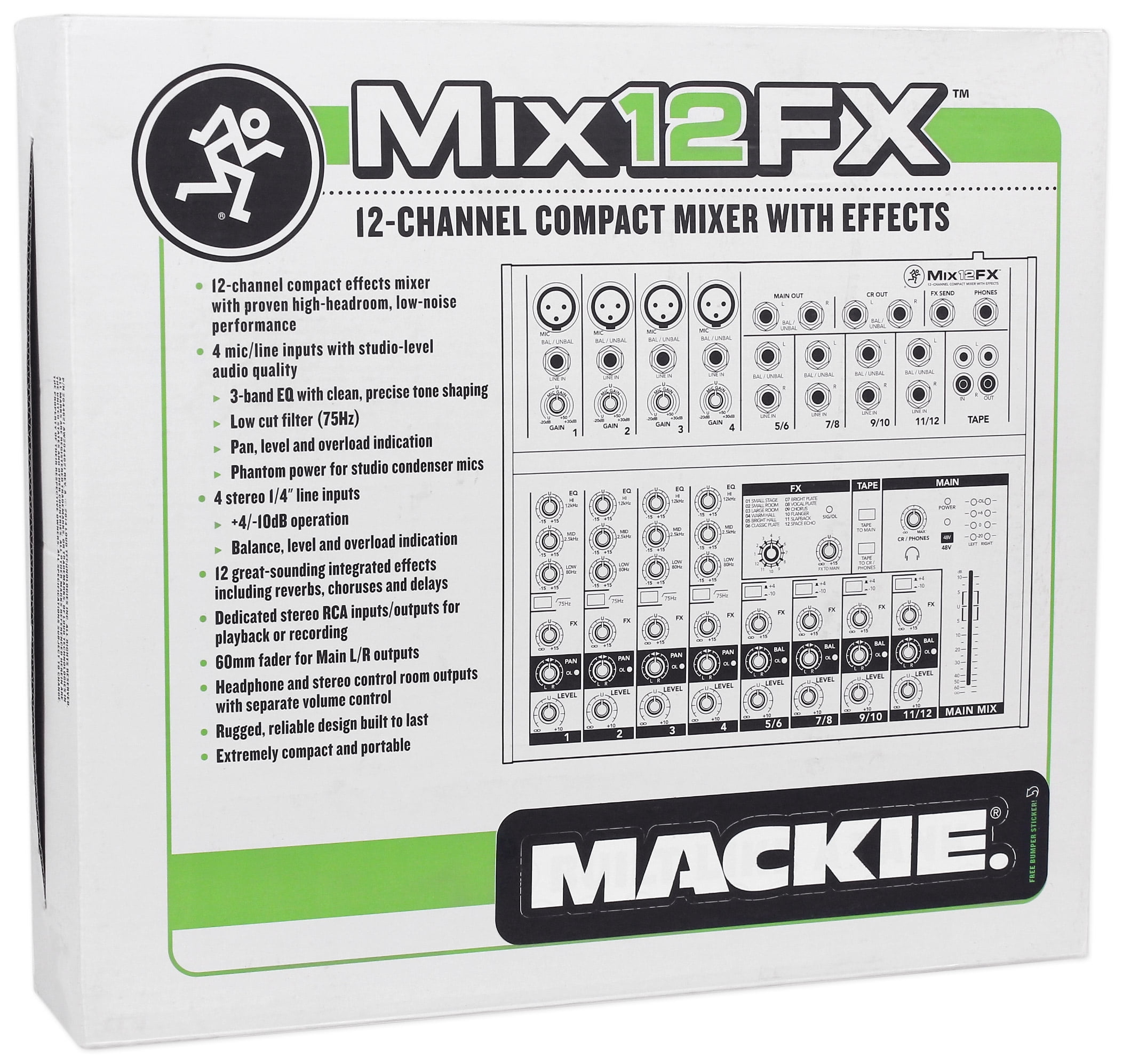 Mackie Mix12FX 12-Channel Compact Mixer W/FX Proven Mackie Mix12FX 12-Channel Compact Mixer W/FX Proven
