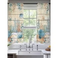 thumbnail image 2 of Vintage Beige Coastal Sheer Curtains 72 Inch Length 2 Panels Set Window Treatments, Summer Beach Starfish Shell Coral Nautical Rod Pocket Semi Curtains for Living Room/Bedroom/Kitchen, 104"W x 72"L, 2 of 7