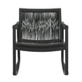 thumbnail image 5 of Powell Quinlan Mid Century Modern Woven Rope Beechwood Rocking Chair, Black, 5 of 24