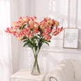 thumbnail image 3 of GOOHOCHY Flor de lirio simulada Flor de lirio rojo artificial creativo Ramo de flores falsas decorativas para la decoración de la oficina en casa (rojo), 3 of 7