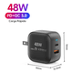 thumbnail image 4 of Mr. Gadgets Cubo Adaptador De Corriente Power Cube 48w Cargador Carga Ultra Rápida Pd Qc Gan, 2 Puertos, Usb-c, Usb-a, Ultra Compacto Compatible Con iPhone/ Macbook/ iPad/ Android/ Galaxy, Color Negro, 4 of 9