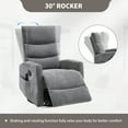 thumbnail image 5 of Recliners and Massage Chairs Heat Massage Manual Recliner Chair with Rocker and Swivel in Fabric for Living Room, GREY,Massage Recliners, 5 of 12