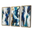 thumbnail image 3 of Designart "Abstract Transcendence Blue and Gold IV" Abstract Painting Framed Wall Art Set Of 3 - Gold Modern Frame Gallery Set For Office Decor, 3 of 6