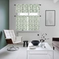thumbnail image 4 of Green Leaves Kitchen Curtains Sets for Windows 24 Inch Length, Pastoral Rustic Botanical Plant Watercolor Rod Pocket Window Treatments Tier Curtains and Valances Set for Bedroom/Bathroom, 4 of 8