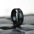 thumbnail image 2 of Classic Men Black Tungsten Carbide 8mm Polished Matte Brushed Finish Center Wedding Band Ring, Size 13, 2 of 5