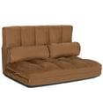 thumbnail image 1 of Costway Canapé-Lit de Sol Pliable, Sofa Réglable à 6 Positions avec 2 Oreillers, Brun, 1 of 10