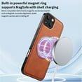 thumbnail image 3 of Allytechgroup Magnetic Case for iPhone 11, PU Leather Slim Fit Stand Phone Case Compatible with MagSafe Shockproof Protective Back Cover Bumper for iPhone 11 Women Men, Brown, 3 of 7