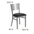 thumbnail image 6 of Flash Furniture HERCULES Series Silver Slat Back Metal Restaurant Chair - Black Vinyl Seat, 6 of 12