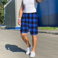 thumbnail image 7 of Kdxio Buffalo Plaid Blue Black Print Mens Sleep Shorts Bottoms Soft Comfy Pajama Wear Pants with Drawstring Pockets, 7 of 7