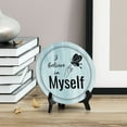 thumbnail image 3 of I Believe In Myself Light Blue Wood Color Circle Table Sign (5" X 5"), 3 of 4
