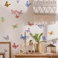 thumbnail image 3 of Pegatinas de pared de mariposas de acuarela fresca, calcomanías de fondo para sala de estar y dormitorio, habitación de niños, 3 of 5