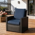 thumbnail image 5 of Goodgoods 18" x 36" Outdoor Dining Chair Cushions, 2-Pack Water & Fade Resistant Patio Cushions with Ties, Dark Blue, 5 of 7