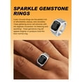 thumbnail image 3 of Bestyle Stainless Steel Band Ring Mens Big Black Onyx Signet Ring Vintage Cocktail Thumb Ring Birthday Christmas Gift for Him Size 7-14, 3 of 9