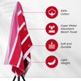 thumbnail image 3 of Superior Faded Stripes Cotton Absorbent Oversized Beach Towel, Pink, 3 of 8