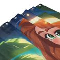 thumbnail image 4 of Cortina de ducha de Kim Possible con diseño de dibujos animados, con 12 ganchos, impermeable, lavable, de poliéster, para decoración del baño, 60 x 72 pulgadas, de plástico, 4 of 8