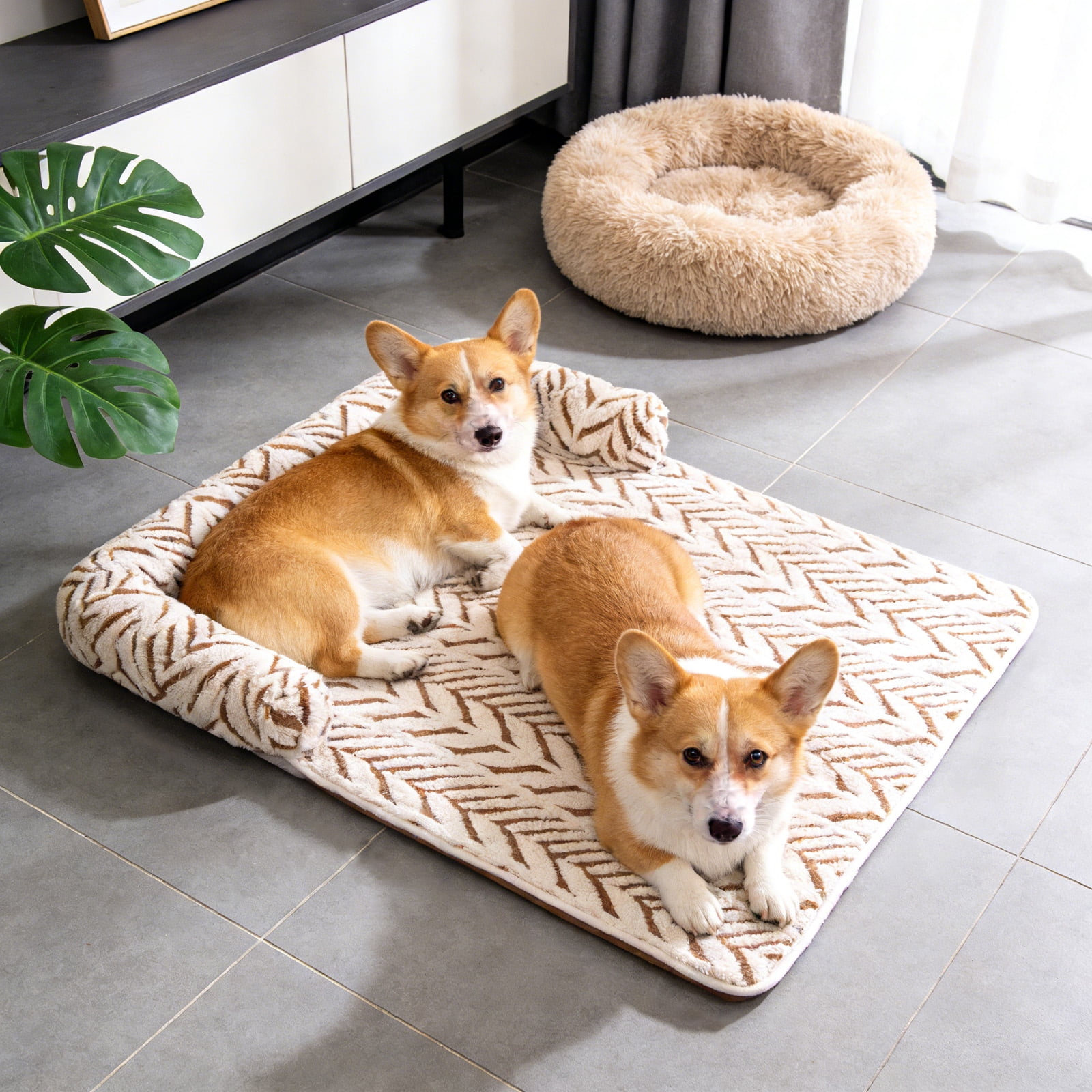 Thick Plush Pet Dog Bed Mat, Soft Fuzzy Non-Slip Couch Furniture Protector Pad for Dogs Cats, Washable Warm Pet Sofa Cushion Mat for Small Medium Large Pets Indoor Home Daily Use
