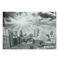 thumbnail image 1 of Black and White Cutting Board, Aerial View Montreal Canada Cityscape with Skyscrapers Architecture, Decorative Tempered Glass Cutting and Serving Board, Large Size, Black White Grey, by Ambesonne, 1 of 1