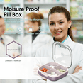 thumbnail image 3 of Glosen Round Portable Pill Box with 4 Compartments, Small Transparent Medication Organizer, 2pcs, 3 of 8
