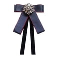 thumbnail image 4 of Broche de cinta de lazo Broche Decoración de corbata del cuello para mujeres Pon elegante Pin de la camisa Bownot Camiseta para blusa de uniforme Marina de, 4 of 8