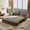 Brown, variant on 67.7" Pull-Out Couch Queen Size, Corduroy Sleeper Sofa Bed, 3 in 1 Convertible Couch with Bluetooth Speaker, 2 USB Ports, 6 Pillows & Side Pockets, for Living Room, Apartment, Office, Brown