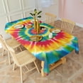 thumbnail image 3 of Rainbow Tie Dye Mandala Pattern Rectangle Tablecloth 60"x102",Waterproof Polyester Rectangle Table Cloth, Wipeable Spillproof Polyester Tablecloth for Dining, Camping, Indoor and Outdoor, 3 of 6
