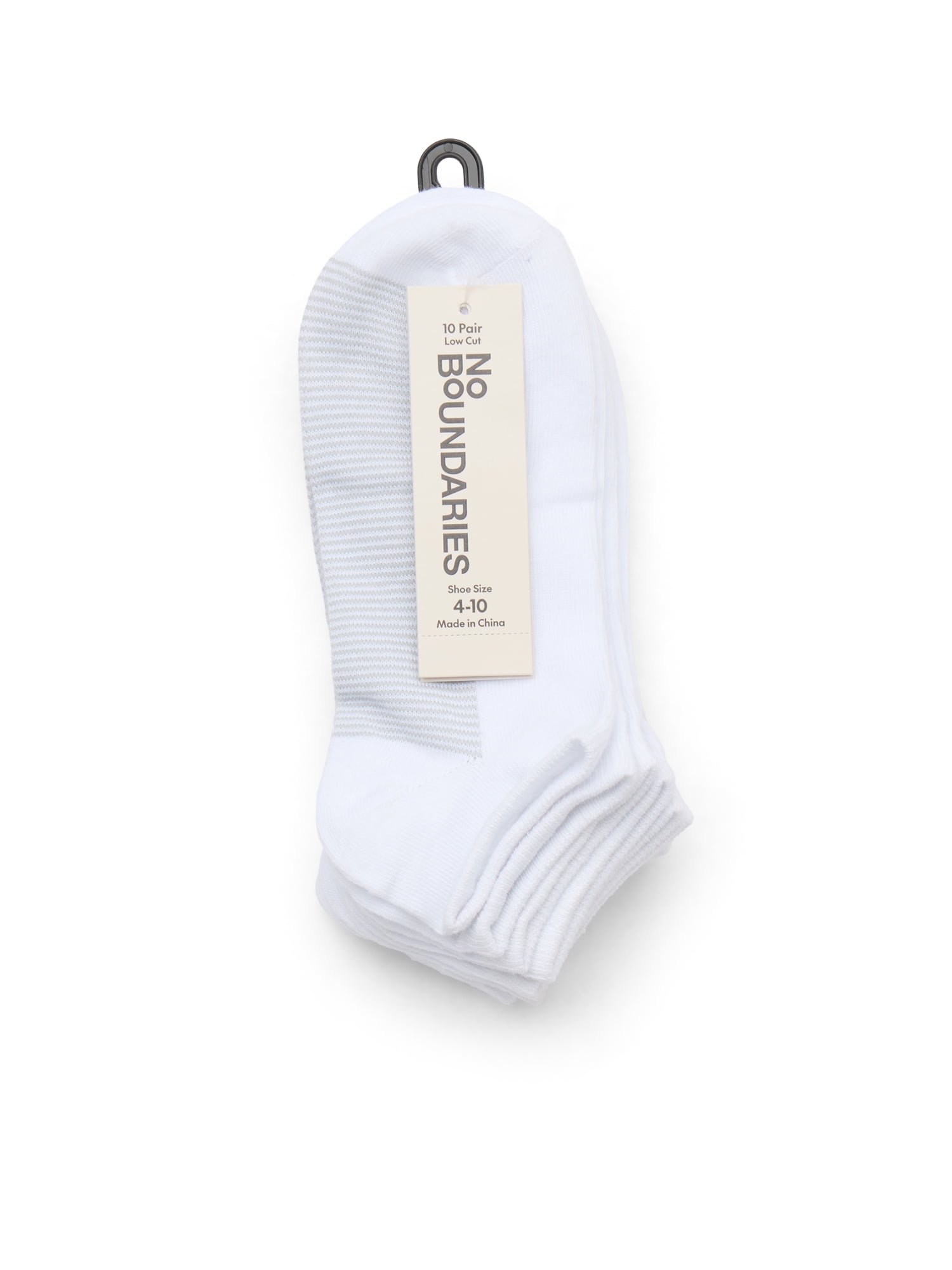 No Boundaries Womens Low-Cut Socks, 10-Pack, Sock Sizes 4-10